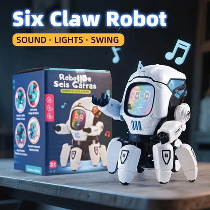 Dance Music 6 Claws Robot Octopus Spider Robots Vehicle Birthday Gift Toys for Children Kids Early Education Baby Toy Boys Girls