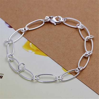 Fashion charm 925 Sterling Silver Bracelet for man woman, Twisted rope chain fine jewelry, Wedding party Christmas gift