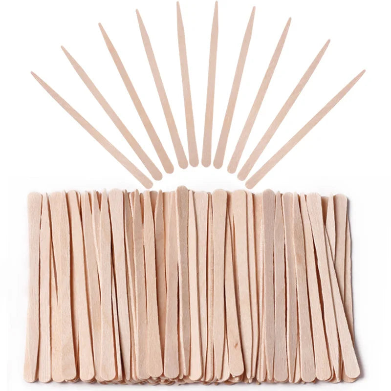 100pcs Disposable Waxing Wooden Tongue Depressor Body Hair Removal Stick Tongue Depressor