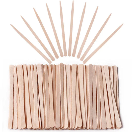 100pcs Disposable Waxing Wooden Tongue Depressor Body Hair Removal Stick Tongue Depressor