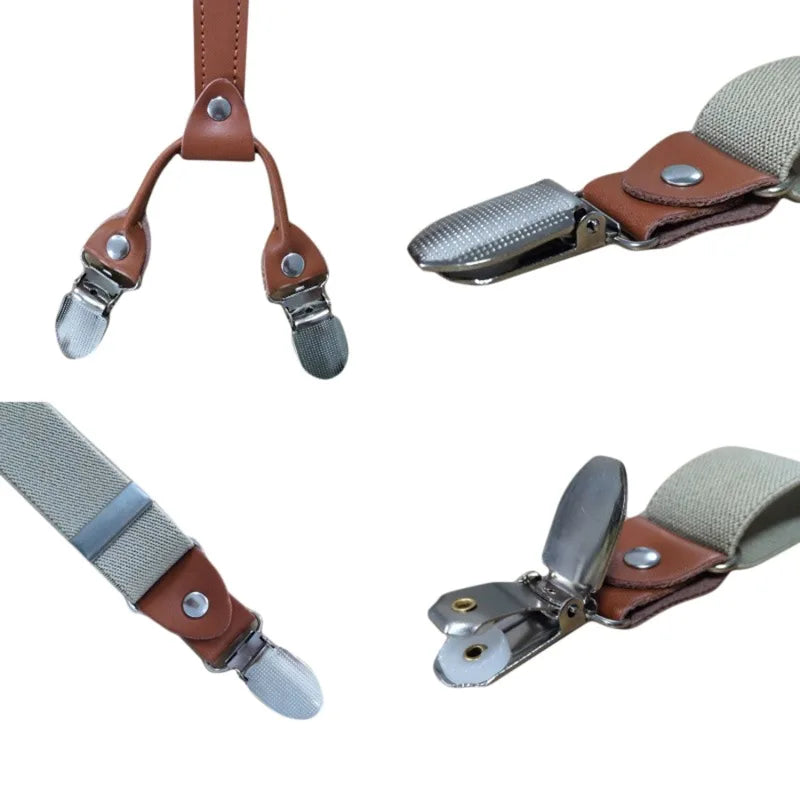 35/25/20mm Wide Men's Suspenders High Elastic Adjustable 4 Strong Clips Heavy Duty X-Back Trousers Braces