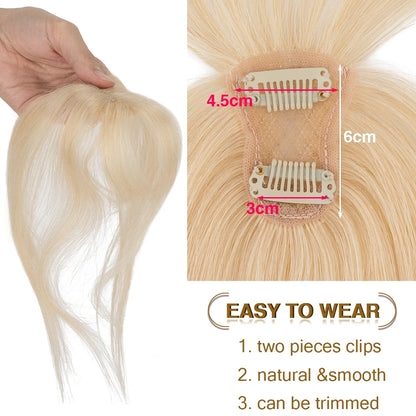 Clips in Bangs Real Human Hair 3D 360° Cover Air Bangs Lightweight Hairpieces for Women Seamless Blend for Instant Volume on Top