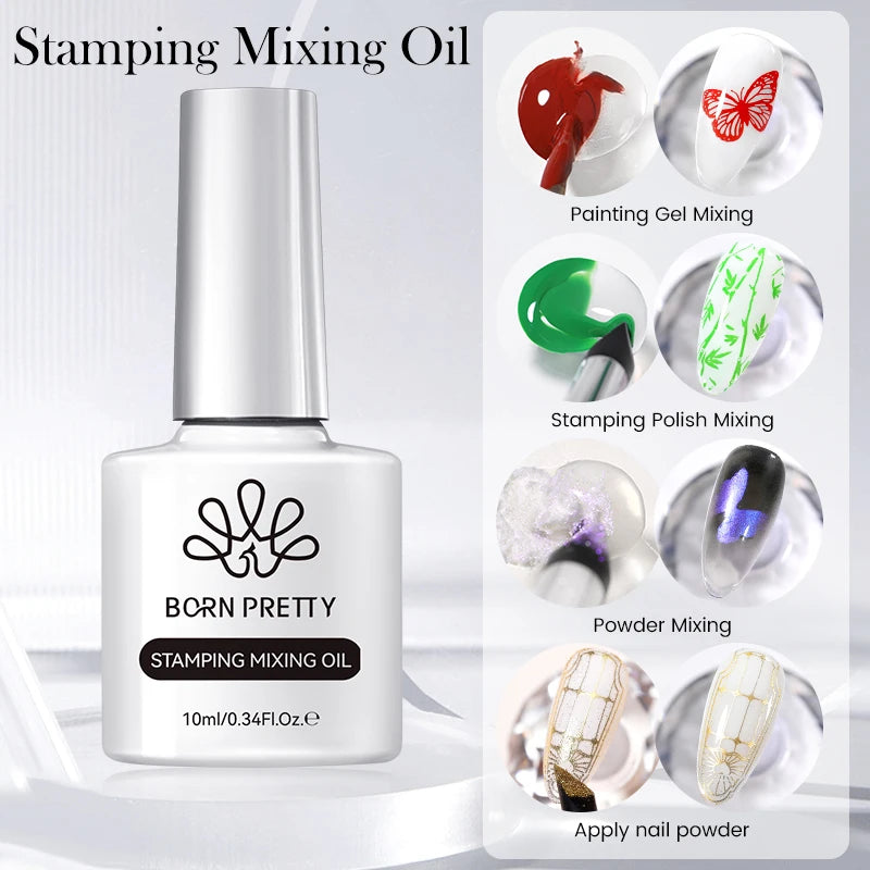 BORN PRETTY 10ml 25 Colors Nail Stamping Polish Nail Art Varnish with Peel Off Nail Latex Black White Colorful Stamp Polish