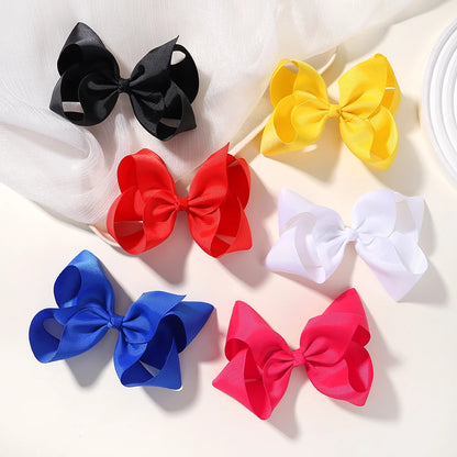 1PC Grosgrain Ribbon Solid Color Hair Bows Clip Girls Hair Clips Hairpins Barrettes Kids Baby Hair Accessories Wholesale