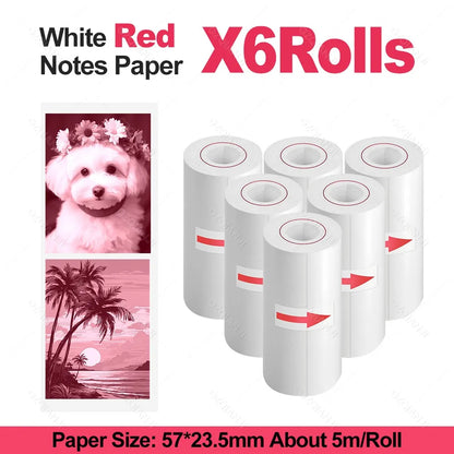 Thermal Printer Papers 57mm Color Papers for Camera Instant Print Kids Camera Printing Inkless Mini Portable Photo Printer