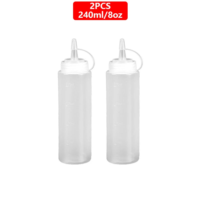 Squeeze Condiment Bottles with On Cap Squeeze Sauce Bottles Olive Oil Bottles Ketchup Mustard Dispensers Kitchen Accessories