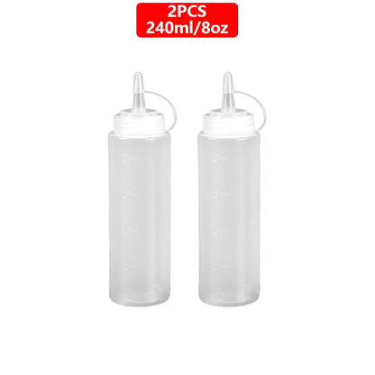 Squeeze Condiment Bottles with On Cap Squeeze Sauce Bottles Olive Oil Bottles Ketchup Mustard Dispensers Kitchen Accessories