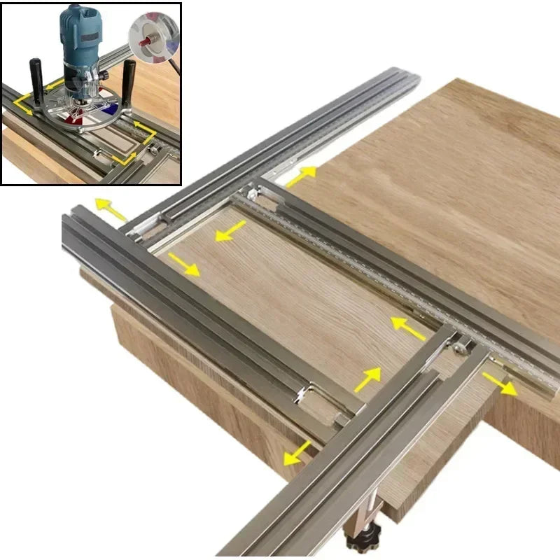 Trimming Machine Milling Groove Engraving Guide Rail Multi-functional Adjustable Backing Auxiliary Guide Bracket Woodworking Tool