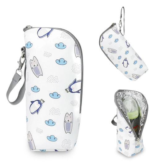 Baby Bottle Bag Portable Mother Feeding Bottle Warmer Baby Feeding Aluminum Foil Insulation Outing Stroller Hanging Bag