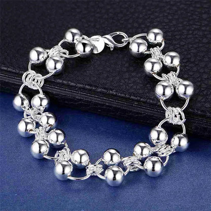 Fashion charm 925 Sterling Silver Bracelet for man woman, Twisted rope chain fine jewelry, Wedding party Christmas gift