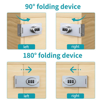 Mechanical Password Locks Door Security Slide Latch Lock for Small Doors Cabinets Barn Door Bathroom Outdoor Garage Garden