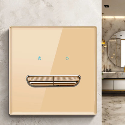 Wall Light Switch Chrome Toggle Press Button Tempered Glass Plate Blue LED Light 1 2 3 4 Gang White Black Gray Gold