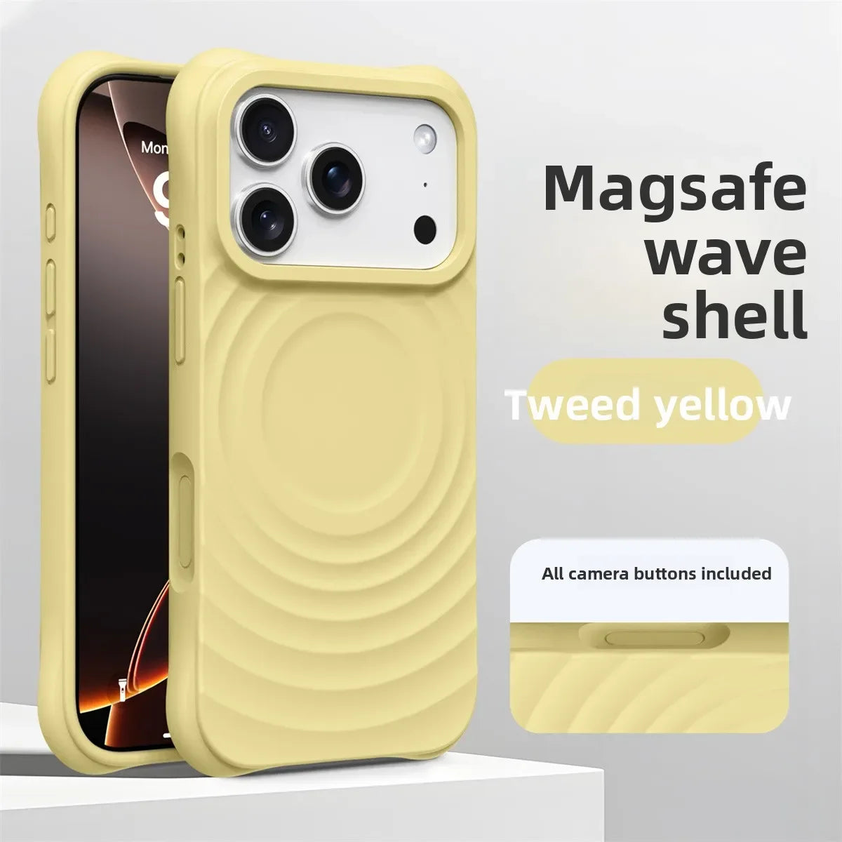 Official Phone Case For iPhone Air 17 16 15 14 Pro Max Water Ripple Silicone For Magsafe Wireless Charge Magnetic Soft Cover