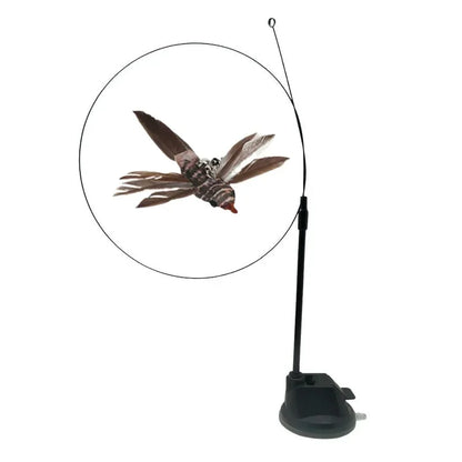 Interactive Cat Toy Hands-Free Cat Stick Playing Kitten Playing Teaser Wand Toy Suction Cup Bird/Feather Cat Wand Pet Supplies