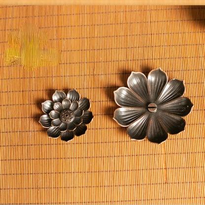 2 in 1 Alloy Incense Burner, Metal sandalwood Incense Sticks Holder, Buddhism Zen Lotus Sticks Incense Censer, Nasturtium Ashtray