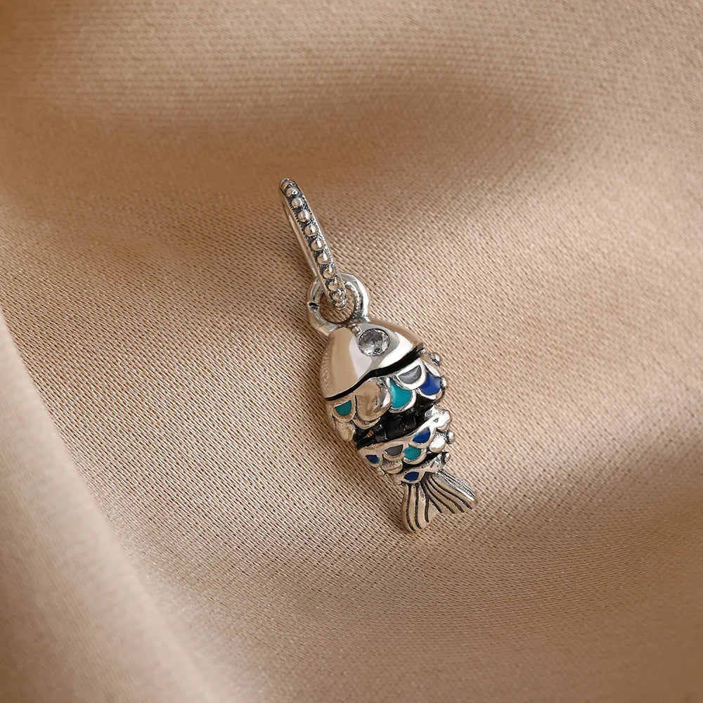 New 925 Silver Octopus crab Charm Bead Sea turtle starfish Seahorse dolphin Pendant Fit Original Bracelet Women DIY Jewelry Gift