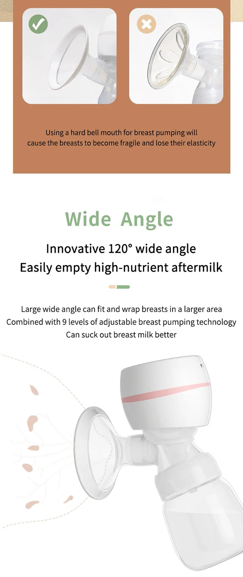 MAMIJOY Portable Electric Breast Pump USB Rechargeable Silent Portable Milk Extractor Automatic Milker Comfort Breastfeeding