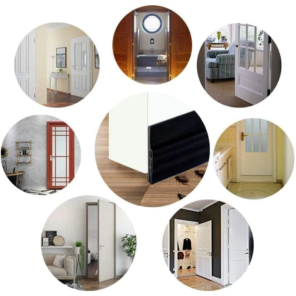 1m Under Door Draft Stopper Weatherstrip 5 Colors Flexible Silicone Rubber Sealing Strip Self-adhesive Window Gap Acoustic Tape