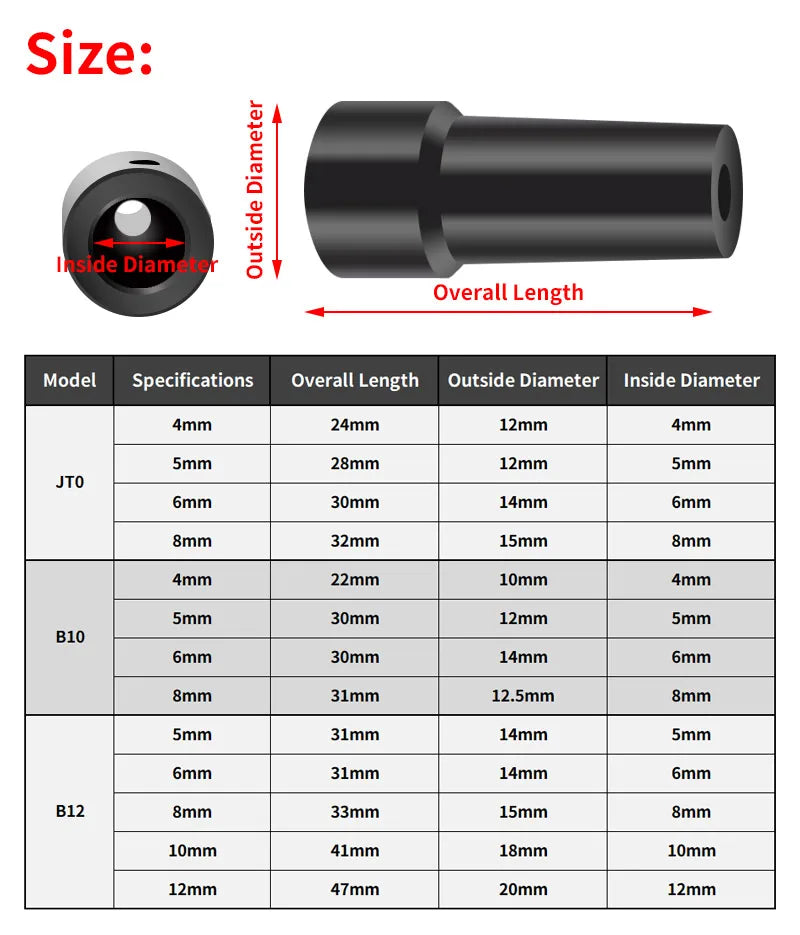 1PCS JT0 B10 B12 0.6-6mm 0.3-4mm 1.5-10mm Drill Chuck Adaptor Connecting Rod Shaft Sleeve Steel Copper Coupling 4/5/6/8/10/12mm