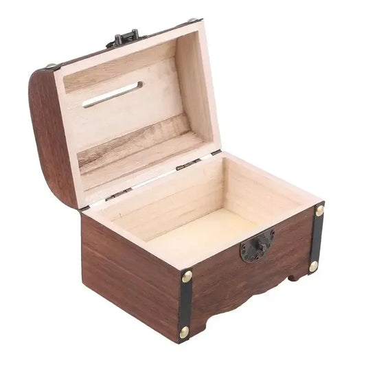 Treasure Chest With Lock, Vintage Treasure Storage Box, Piggy Bank Organizer, Saving Box Case With Lock For Home Retro Decoration