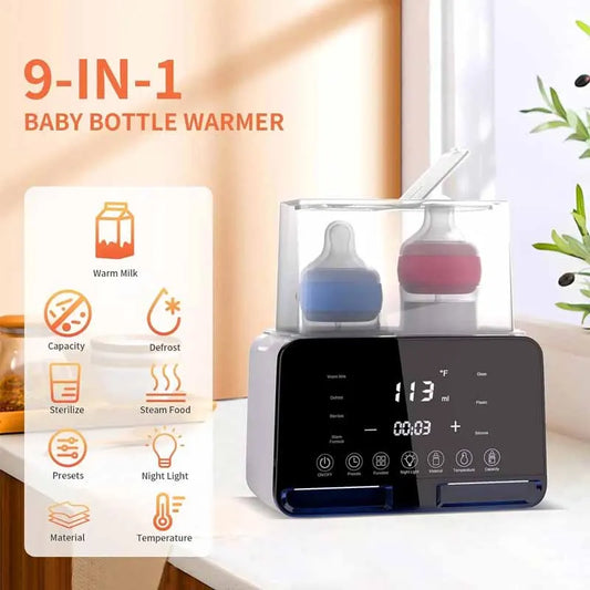 Baby Bottle Warmer Sterilizer, Multifunction Fast Milk Bottle Warmers with Timer Accurate Temperature Control, Newborn Accessories