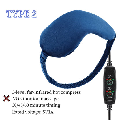 USB Charging Hot Compress Eye Mask for Dry Eye Relief, Heated Massage Steam Eyemask with Remote Control for Office and Sleeping Use