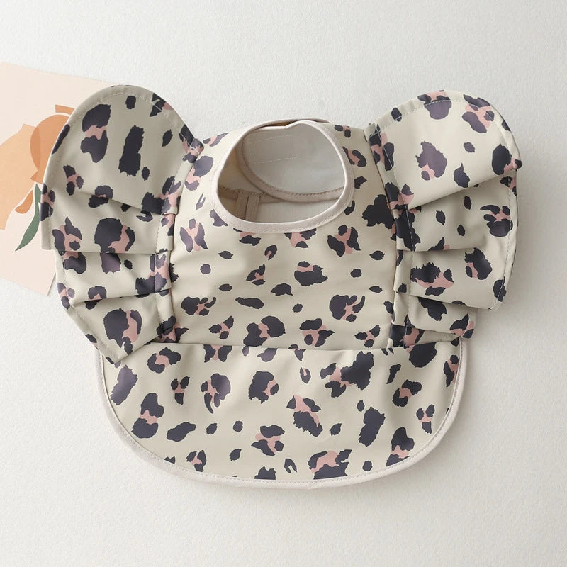 Baby Bibs INS Nordic Style Angel Feed Pocket Burp Girl Boy Infant Meals Bib Waterproof Easy Clean Cute Elephant Bibs Soft PU