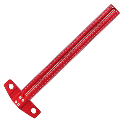 Precision Marking T-Ruler Aluminum Alloy Woodworking Scribe Marking Gauge Deluxe Crossed-out Hole Scribing Ruler Measuring Tools