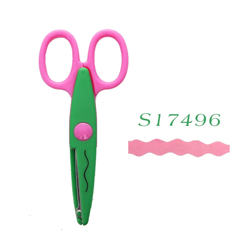 Mr.paper 6 Styles Minimalistic Lace Scissors Wavy Pattern Small Round Head Children Special Student Art Tool Stationery Scissor