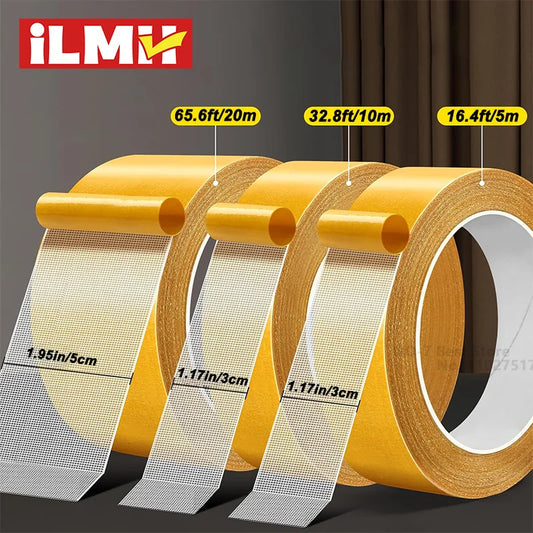 Super Thin Strong Fixation Double-Sided Adhesive Tape, Heavy Duty, Translucent Mesh, Waterproof, Traceless, Powerful Grid Carpet Tape
