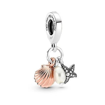 Sterling Silver Hot Sale  Ocean World Series Sea Turtle Starfish Little Crab Octopus Fashion Bead Fit Lady Bracelet DIY Jewelry