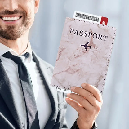 Fashion Passport Protective Cover, Embroidery Letter Pattern Travel Passport Holder, Wallet Gift PU Leather Card Case Cover Unisex