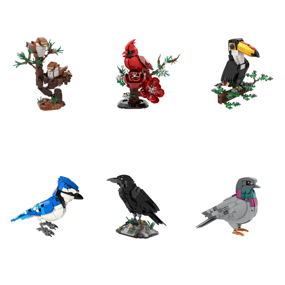 MOC Raven Model Building Blocks Sets Clever Raven Black Bird 3D Home Ornament Brick STEM Toy Adult Valentine's Day Gift