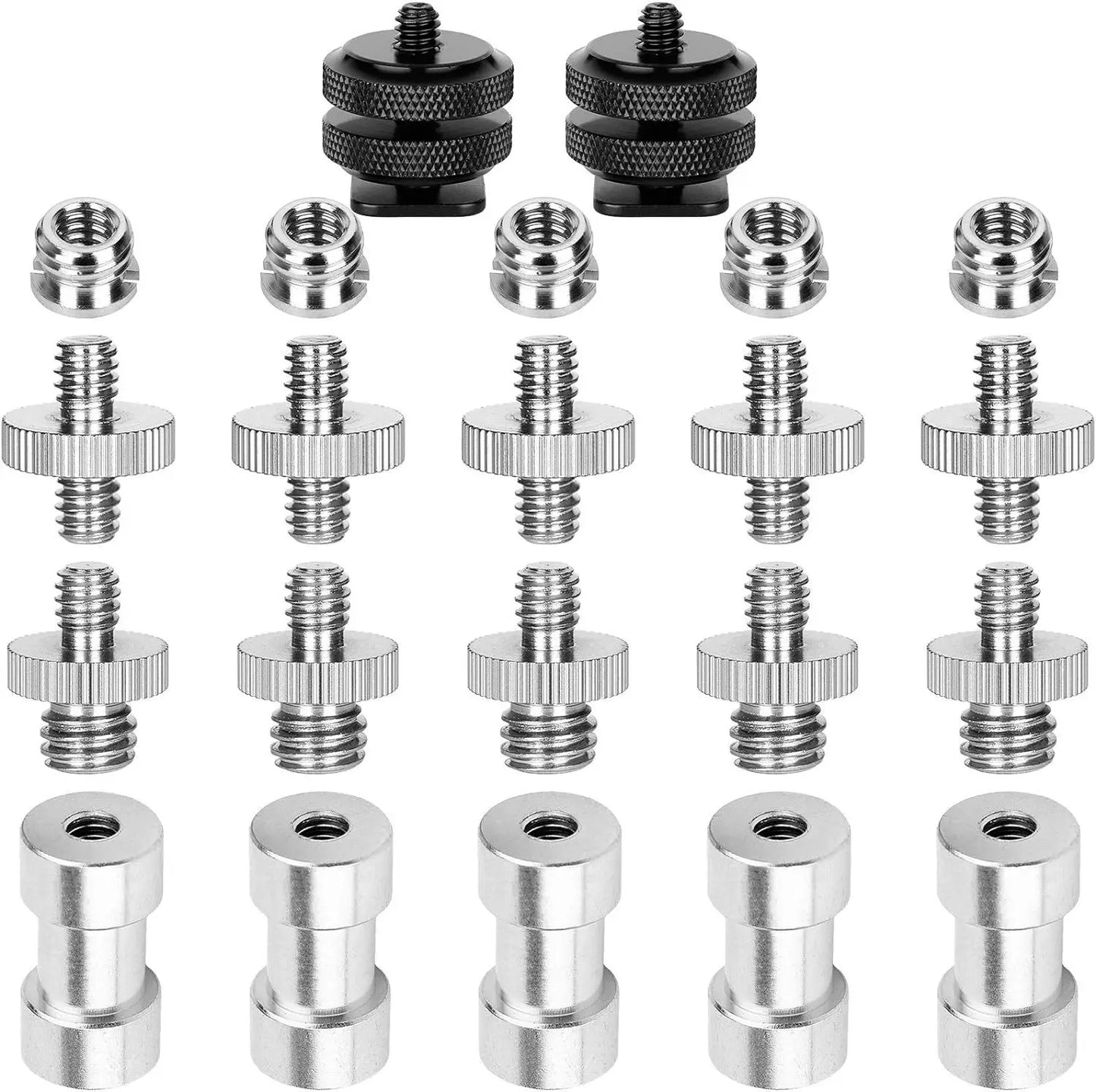 Camera Male to Female Conversion Screw 1/4" 3/8" Inch 20-Thread Fixed Mount Converter for DSLR Light Stand Tripod Ballhead