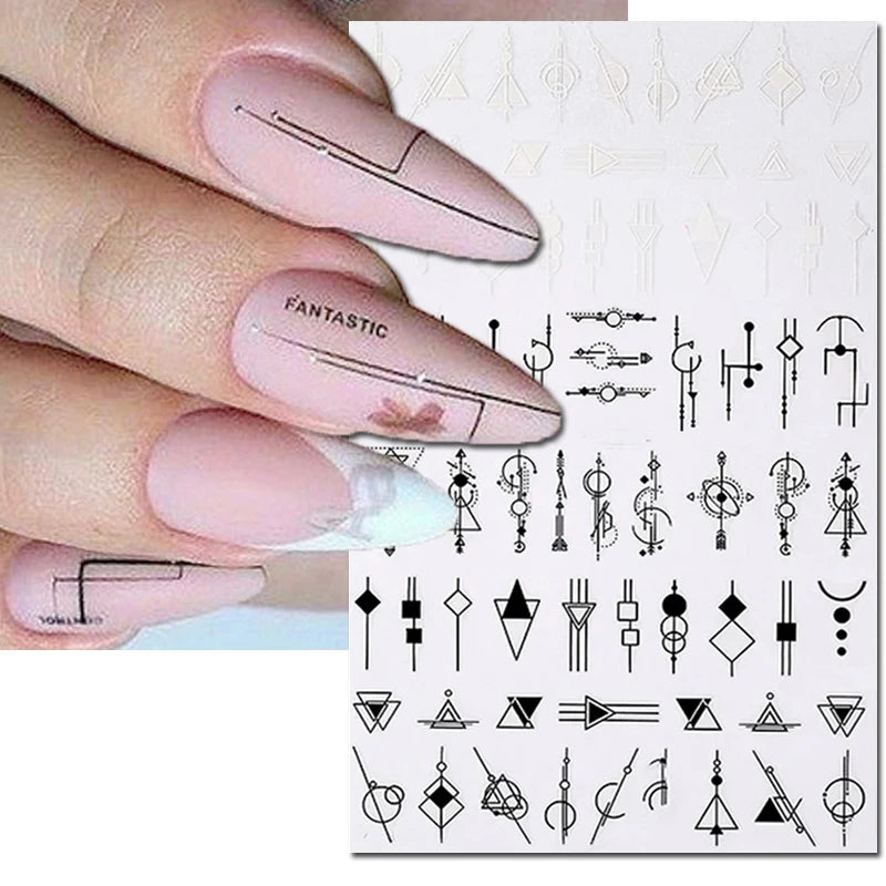 3d Nail Art Decals Tropical Palm Leaves Flowers Laces Faces Adhesive Sliders Nail Stickers Decoration For Nail Manicure