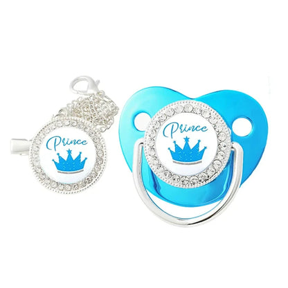New Baby Pacifier Chain Clips Crown Princess Prince Pacifiers Holder Silicone Nipple Luxury Infant Teether New Born Shower Gifts
