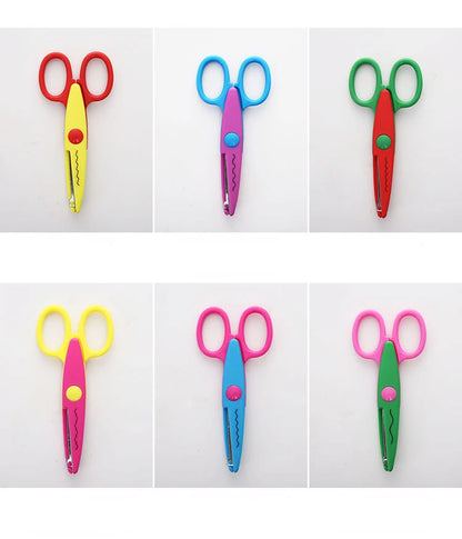 Mr.paper 6 Styles Minimalistic Lace Scissors Wavy Pattern Small Round Head Children Special Student Art Tool Stationery Scissor