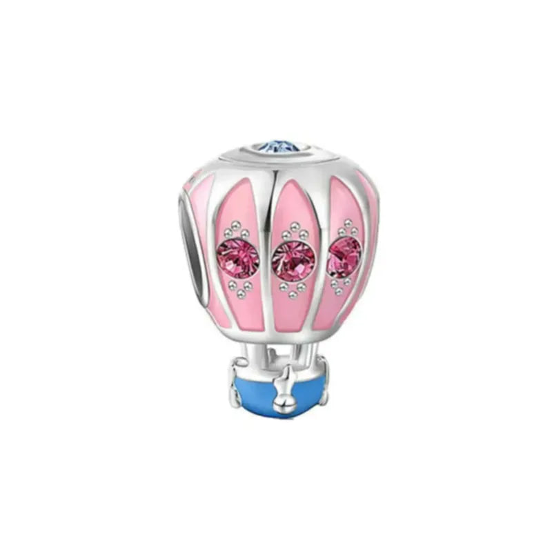 Hot Selling 925 Silver Pink Cake, Dog Paw, Luggage, Cup Bead Pendant Suitable for European Original Bracelet DIY Exquisite Jewelry
