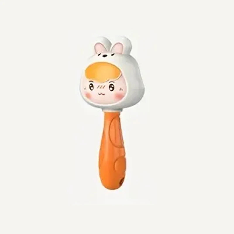 Cartoon Rattle, Newborn Sensory Grasp Toy, Chew-Safe Early Ed Handbell for Xmas & Bday Bite and Chew Toy Festival Gifts