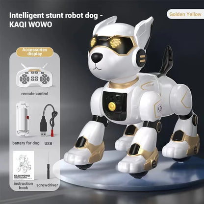 Funny RC Robot Electronic Dog Stunt Dog Voice Command Programmable Touch-sense Music Song Robot Dog for Boy Girls Children Toys