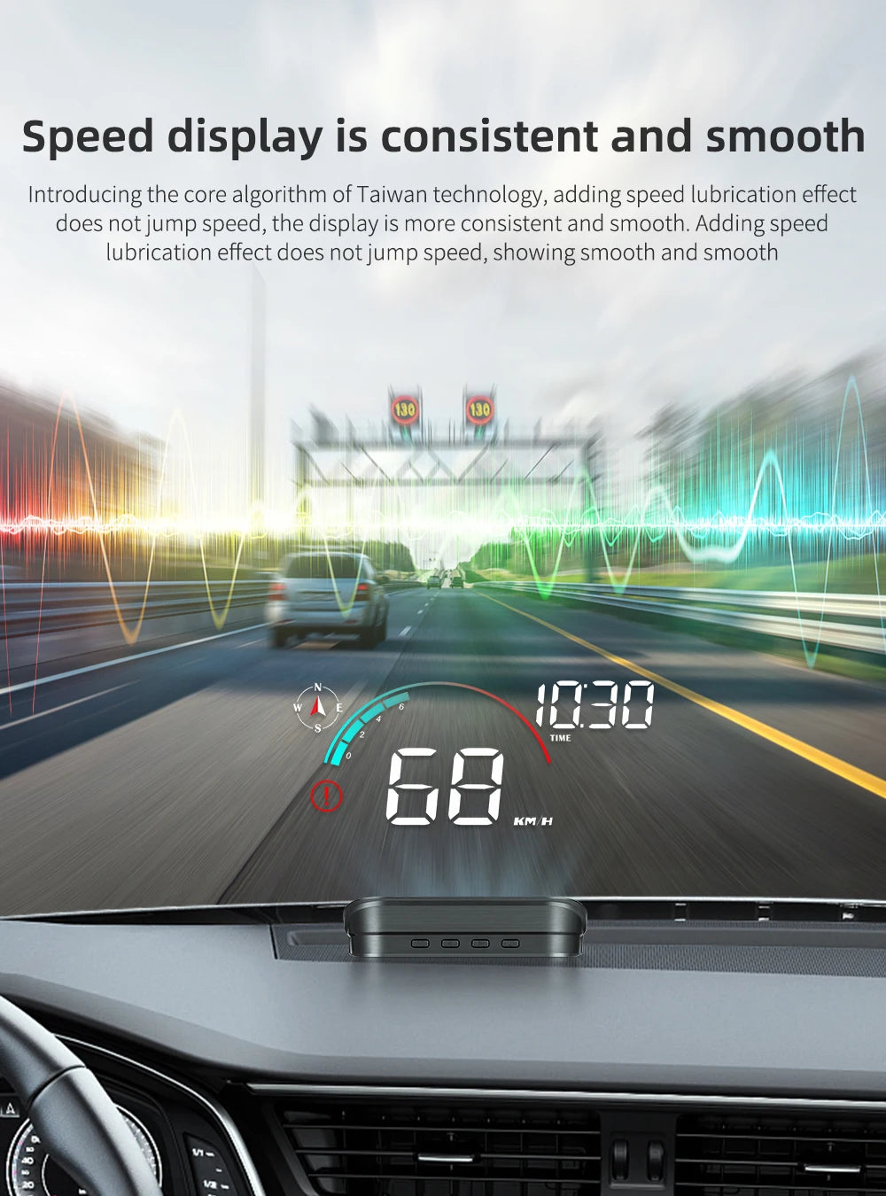 Car HUD, Head Up Display, Universal Digital GPS Speedometer, HD LCD Projection On Glass Windshield Projector for All Cars, M22