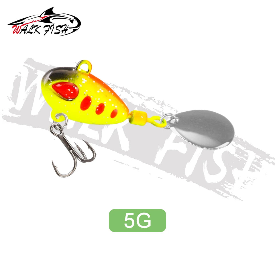 WALK FISH Sinking 3g-21g VIB Lure Spoon Spinner Fishing Bait Wobblers Metal Jig Rotating Sequin Tail Far Casting For Sea Bass