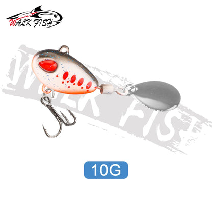 WALK FISH Sinking 3g-21g VIB Lure Spoon Spinner Fishing Bait Wobblers Metal Jig Rotating Sequin Tail Far Casting For Sea Bass