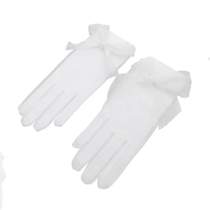 Sexy Transparent Black White Mesh Tulle Glove, Spring Summer Thin Short Glove, Party Dancing Dress Wedding Glove, Lolita New