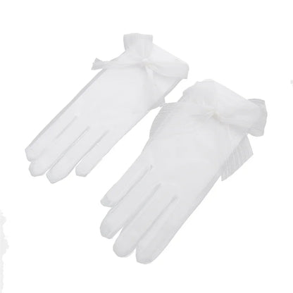 Sexy Transparent Black White Mesh Tulle Glove, Spring Summer Thin Short Glove, Party Dancing Dress Wedding Glove, Lolita New