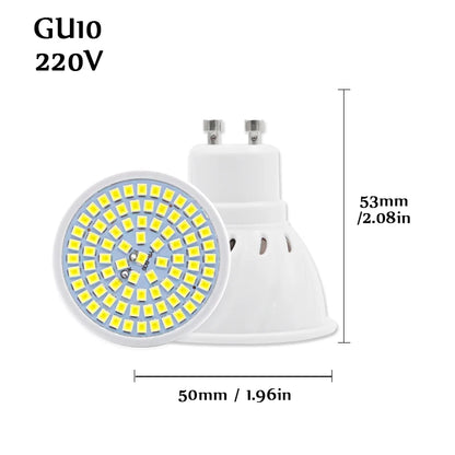 10PCS GU10 LED E27 Lamp E14 Spotlight Bulb 48 60 80leds Lampara 220V GU 10 Bombillas Led MR16 Lampada Spot Light