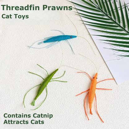 Simulated wool shrimp cat toy containing catnip interactive stress relief teeth grinding and cleaning teeth pet toy
