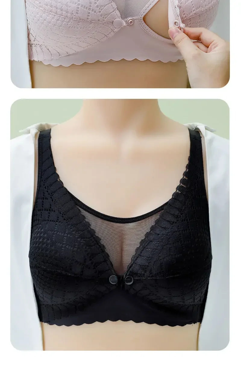 Front Button Maternity Nursing Bra Adjustable Gathered Underwear Comfortable Breastfeeding Bra for Feeding Pregnant Women Clothes