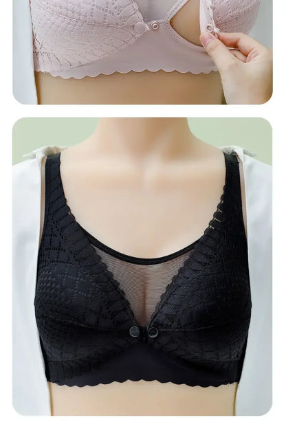 Front Button Maternity Nursing Bra Adjustable Gathered Underwear Comfortable Breastfeeding Bra for Feeding Pregnant Women Clothes