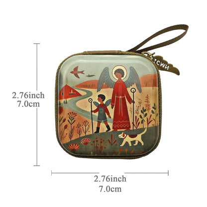 7x7cm, Virgin Mary Jesus Prayer Rosary Bag, Religious Jewelry Storage Box, Articulos Religiosos Catolico